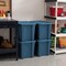 IRIS USA 4Pack Heavy Duty Storage Plastic Bin Tote Container with Easy-Grip Handles, Durable, Black